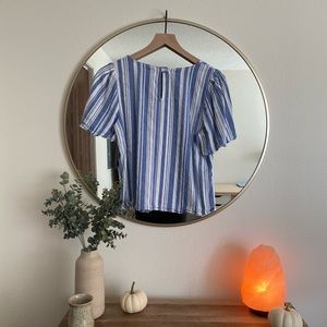 Striped Short Sleeve Blouse (M)